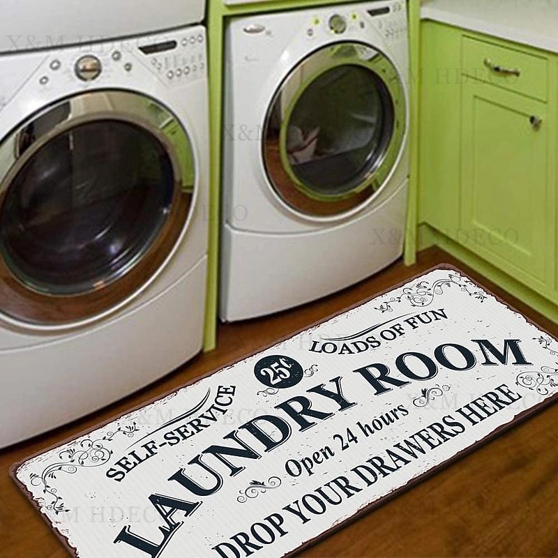 Laundry Mat Rug Kitchen Mat Non-Slip Oil Proof Rug Indoor Outdoor Mat Bedroom Decor Bathroom Mat Entrance Rug Door Mat4