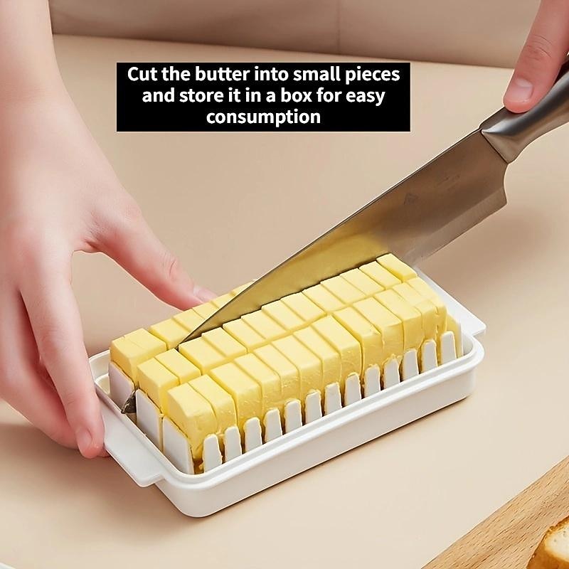 1PCS Keep Your Butter Fresh and Delicious with This Dividable Butter Pan and Lid!2
