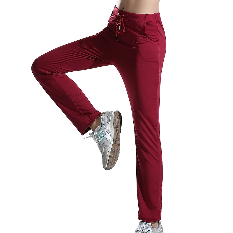 Women's Sweatpants Pants Trousers Active Fashion Streetwear Full Length High Waist Plain Pocket Drawstring High Cut Thermal Warm Comfort Soft Micro-elastic Outdoor Vacation Yoga claret Violet Navy2