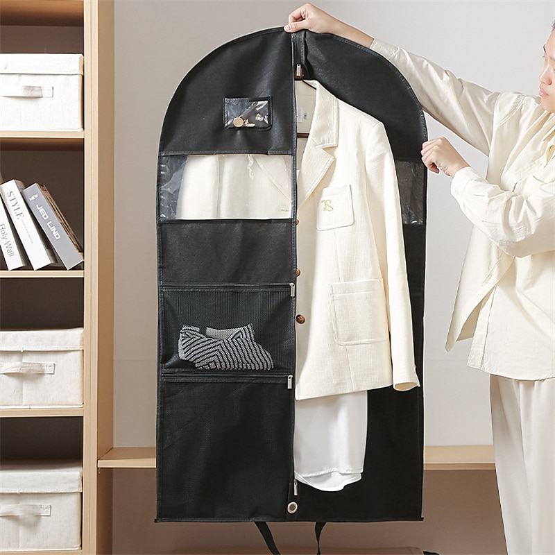 Garment Bag Suit Bags for Travel and Storage Gusseted Zippered Suit Cover Protector with 2 Large Pockets and 2 Carry Handles4