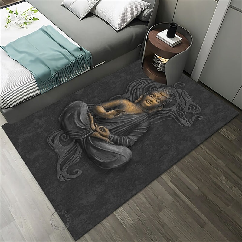 Art Buddha Boho Area Rug Non Slip Floor Mat Bedside Livingroom Bedroom Indoor Outdoor3