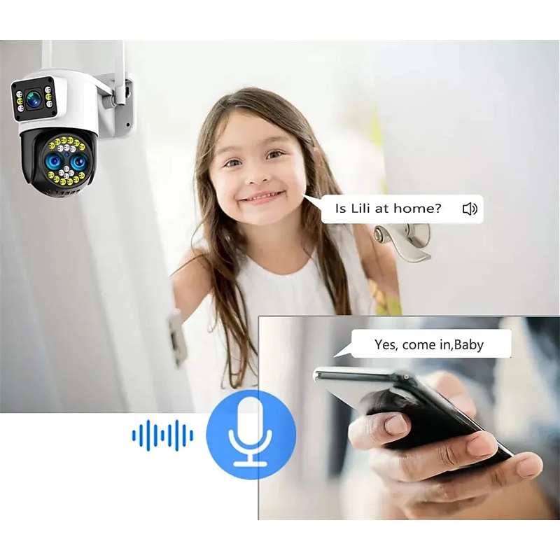 Yoosee HD 4K 8MP Two Lens Two Screen Outdoor Wireless Camera 10X Zoom Two Way Audio Motion Detection4