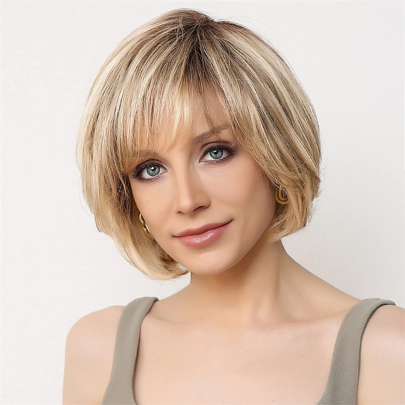 Short Wigs for Women Natural Layered Wig, Wavy Different Style for White Women2