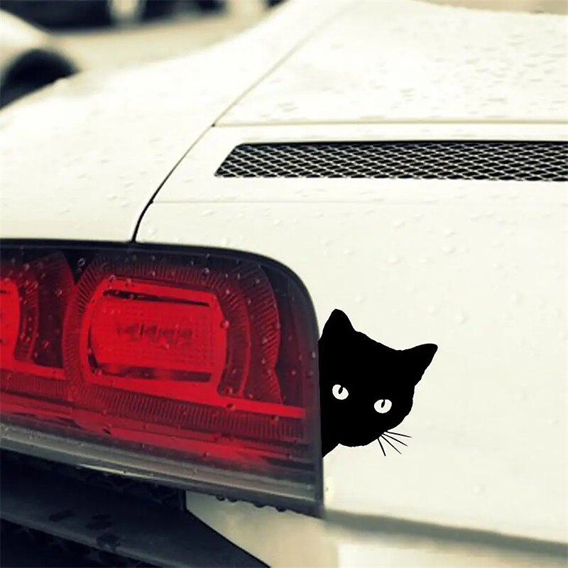 2pcs Car Black Cat Peeking Sticker Funny Vinyl Decal Car Styling Decoration Accessories Auto Exterior Decor For Car3