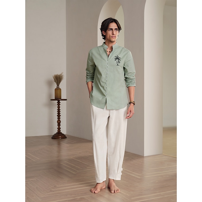 10% Linen Men's Linen Pants Trousers Summer Pants Pleated Pants Front Pocket Straight Leg Plain Comfort Breathable Casual Daily Holiday Fashion Basic White3