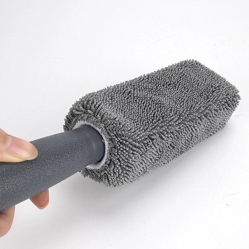 Microfiber Car Tire Brush With Long Handle, Tire Brush, Car Wheel Hub Brush, Wheel Rim Cleaning Brush, Handheld Car Washing Brush, Detailing Brush, Car Maintenance, Cleaning Supplies4