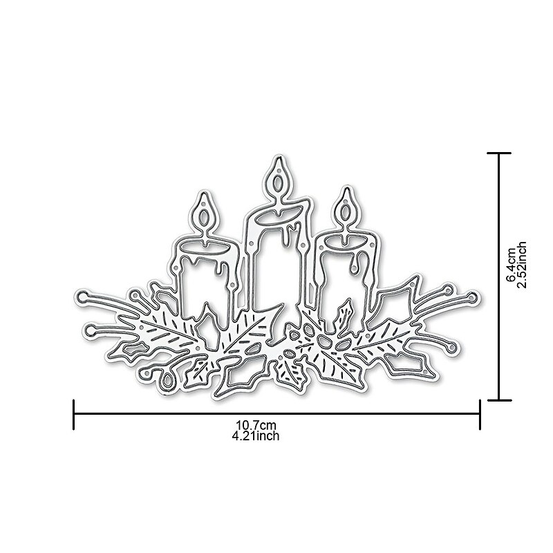 Create Beautiful Crafts with Metal Christmas Candles Cutting Dies - Perfect for Card Making, Scrapbooking, Stamping & More!2