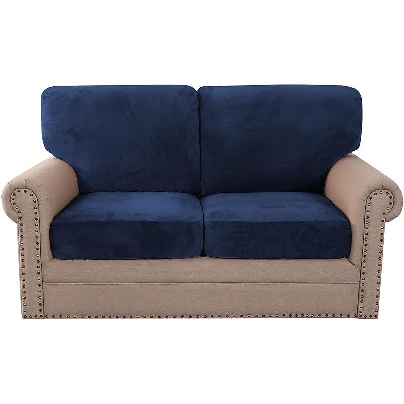 Stretch Velvet Sofa Cover with Backrest Cover, Cushion Cover, Armrest Cover, Anti-Scratch Couch Cover for Dogs Washable Protector Slipcovers