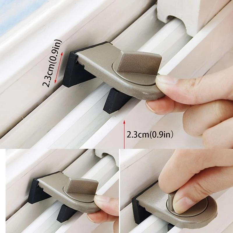 1pc Aluminum Alloy Sliding Door & Window Lock, With Anti-pinch, Anti-theft, Anti-fall Function & Safety Lock3