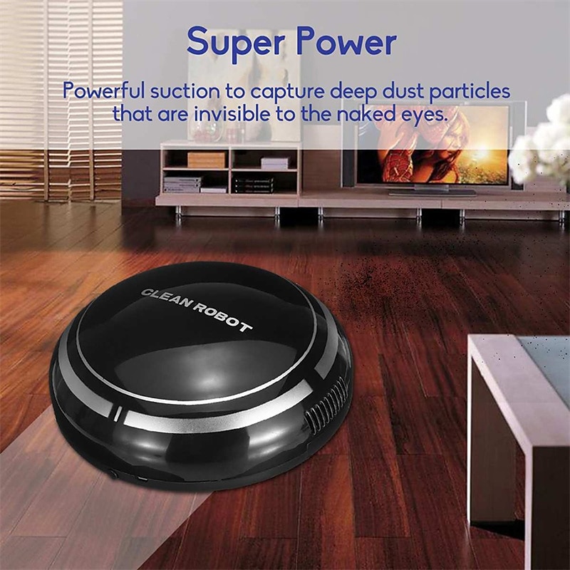 Black Automatic Rechargeable Smart Robot Vacuum Cleaner Suction Sweeping Robot2
