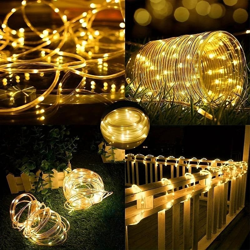 Solar LED Rope Light Outdoor Waterproof with Remote Control, 50M-500Led/100M-1000Led String Light, 8 Modes Extra Long Fairy Lights with Timer  Suitable for Outdoor Camping Garden Terrace, Courtyard4