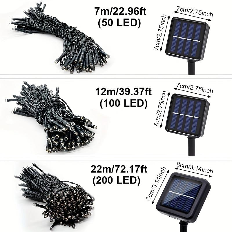 1pc Solar Outdoor Lights String Lamp, Outdoor Atmosphere Lights, Decorative String, Garden Light, Holiday Lighting, Night Light, 8-Modes, For Christmas, Halloween, Valentine's Day, Balcony Decorations3