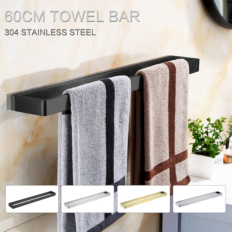 Towel Bar Bathroom Shelf Adorable Creative Antique Modern Stainless Steel Low-carbon Steel Metal 1PC - Bathroom Single 1-Towel Bar Wall Mounted