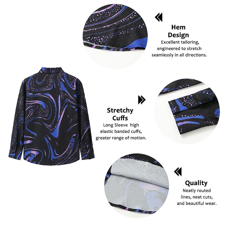 Men's Shirt Button Up Shirt Long Sleeve Fashion Designer Casual Daily Holiday Going out Spring & Summer Turndown 3D Print Button-Down Black / Red Black / Gray Yellow Blue Green2