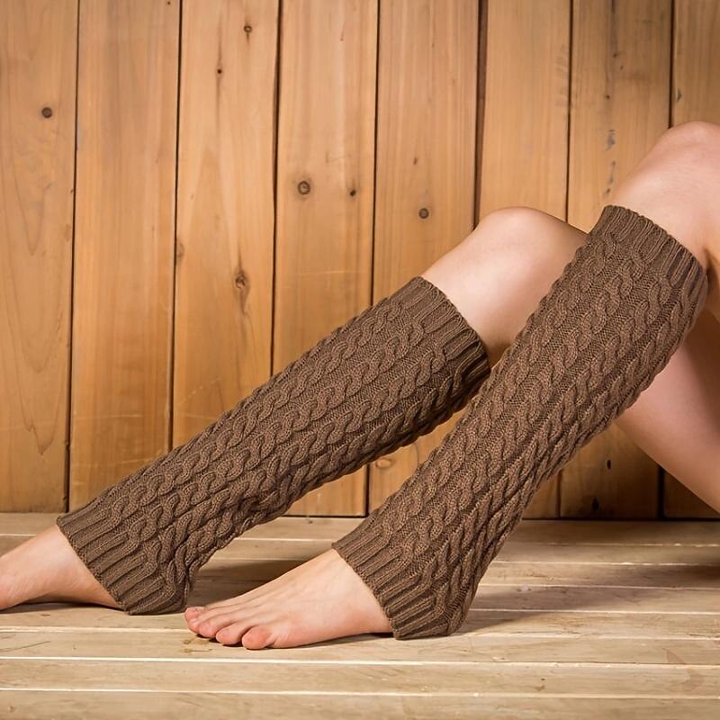 Thermal Knitted Leg Warmer, Cute Knee High Socks, Winter Preppy Style Thermal Baggy Leg Warmer