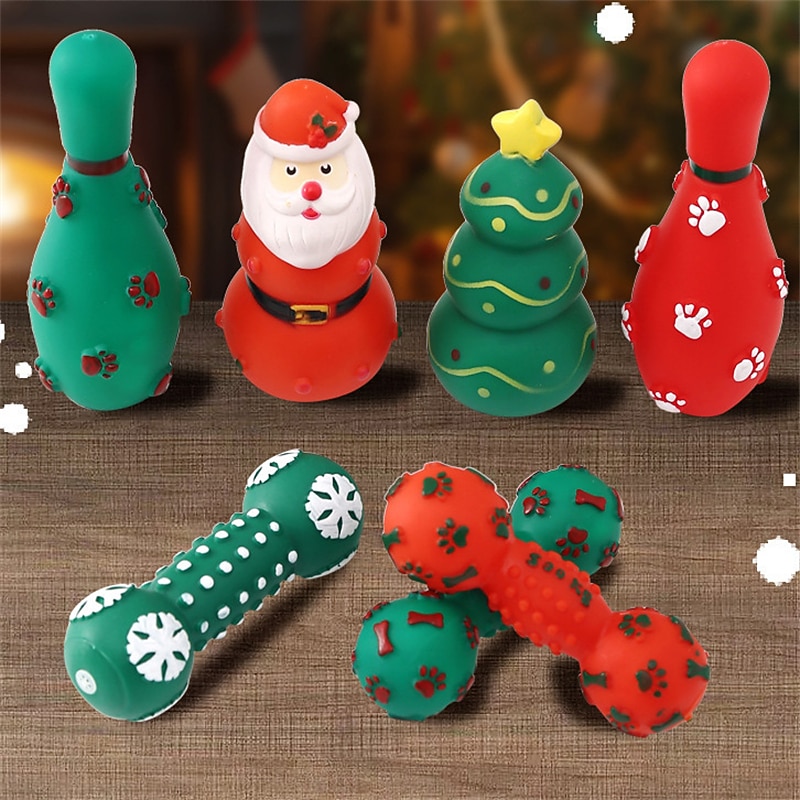Pet Products  Christmas Pet Toy Enamel Soundmaking Dog Tooth Grinding Toy Bite Resistant Toy