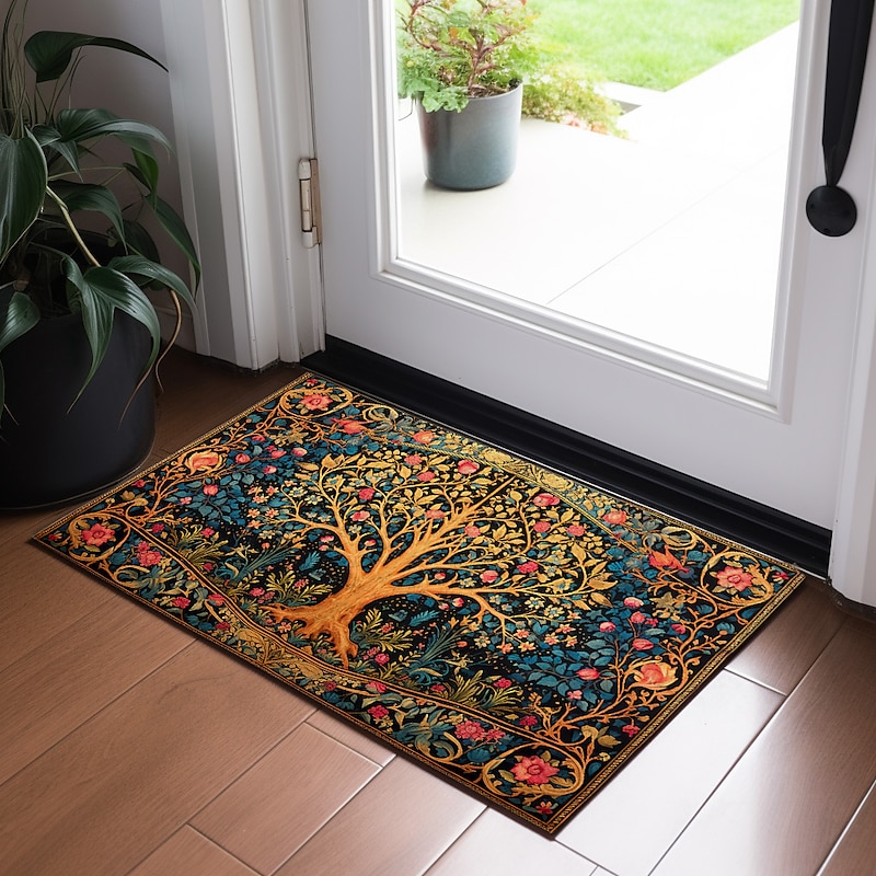 Tree of Life Painting Doormat Floor Mats Washable Rugs Kitchen Mat Non-Slip Oil Proof Rug Indoor Outdoor Mat Bedroom Decor Bathroom Mat Entrance Rug4