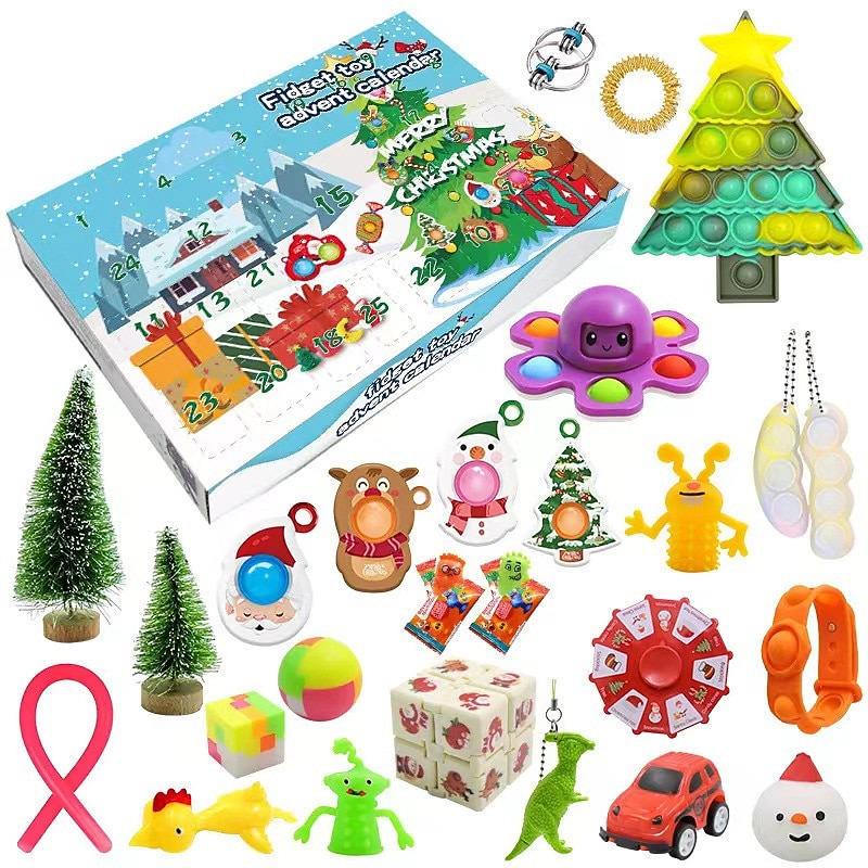 Christmas Advent Calendar Blind Box Christmas Hand-Torn Calendar Decompression Blind Box Set Diy Stress Relief Vent Toy Countdown Box Set for Christmas Gifts3