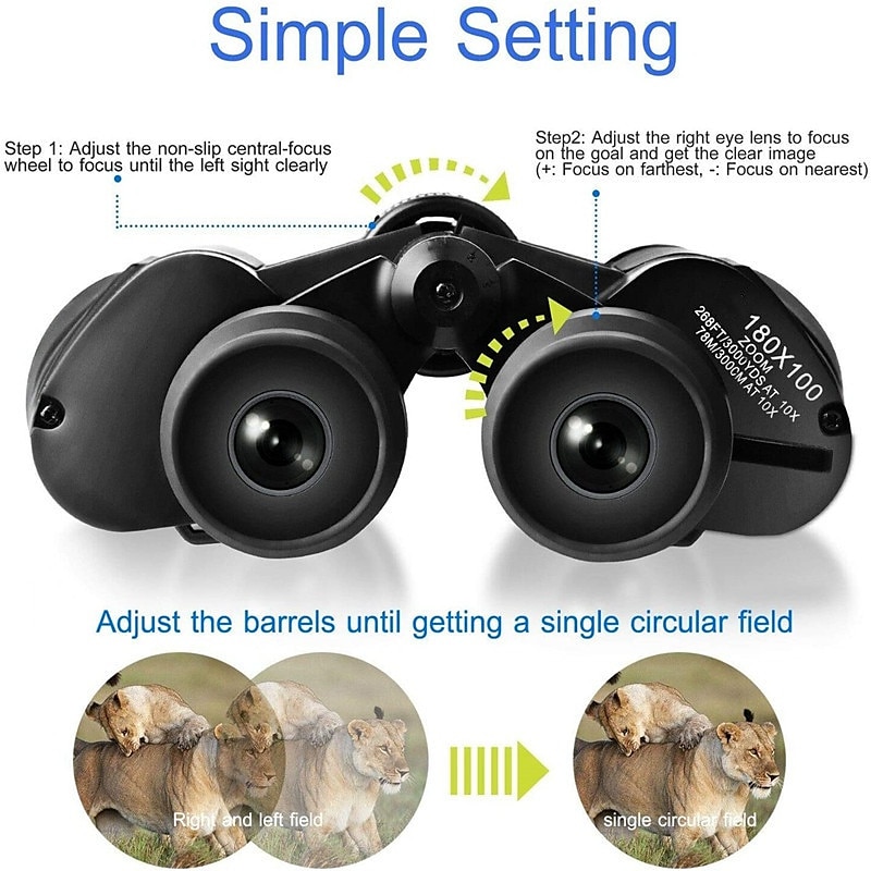 180x100 HD Extra-long Distance Binoculars Low-light Night Vision Zoom Binoculars for Hunting Hiking Birdwatching Gifts2