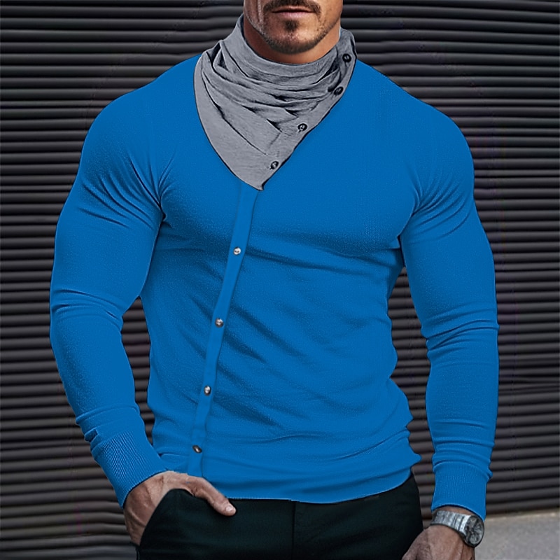 Men's T Shirt Tee Top Long Sleeve Shirt Long Sleeve Turtleneck Spring &  Fall Plain Fashion Designer Basic Vacation Street Going out Black White Red Top Tee for Men4