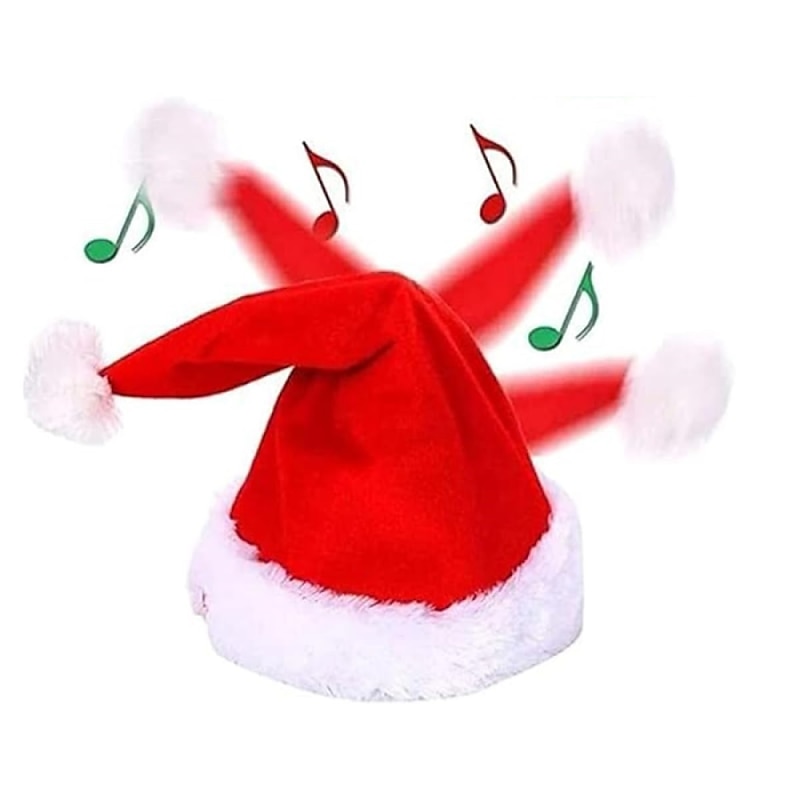 Singing and Dancing Electric Christmas Santa Hat for Adults Kids, Funny Shaking Dancing Singing Santa Claus Cap,Funny Toy Hat