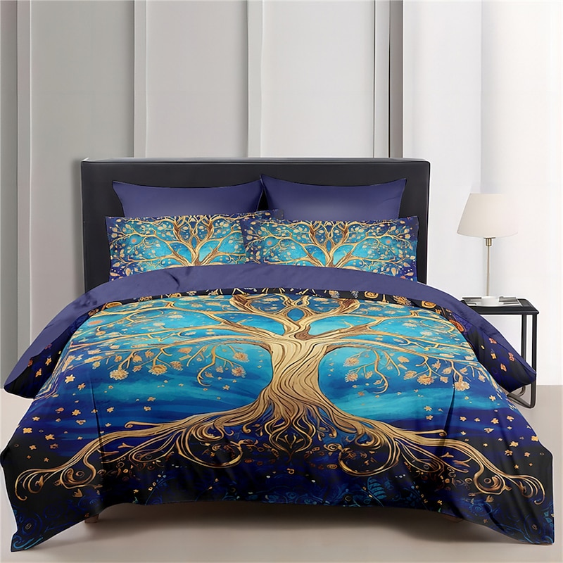 The Tree of Life Pattern Duvet Cover Set Set Soft 3-Piece Luxury Cotton Bedding Set Home Decor Gift King Queen Duvet Cover4
