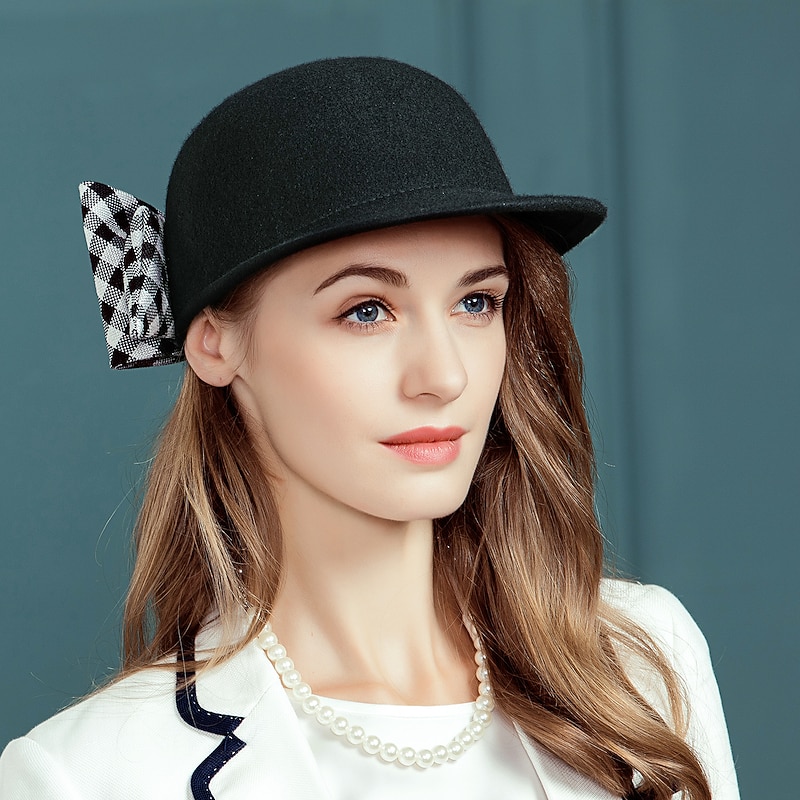 Hats 100% Wool Fedora Hat Sun Hat Casual Holiday Elegant Simple With Cap Headpiece Headwear2