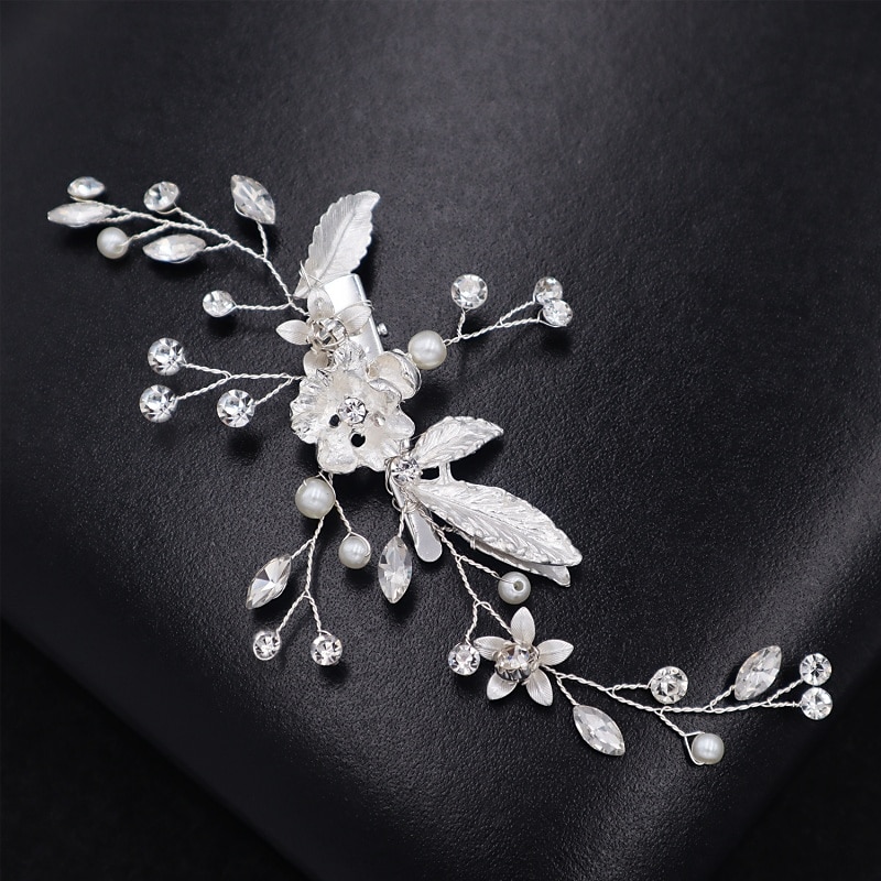 Hair Clip Alloy Wedding Shiny With Crystals Headpiece Headwear3