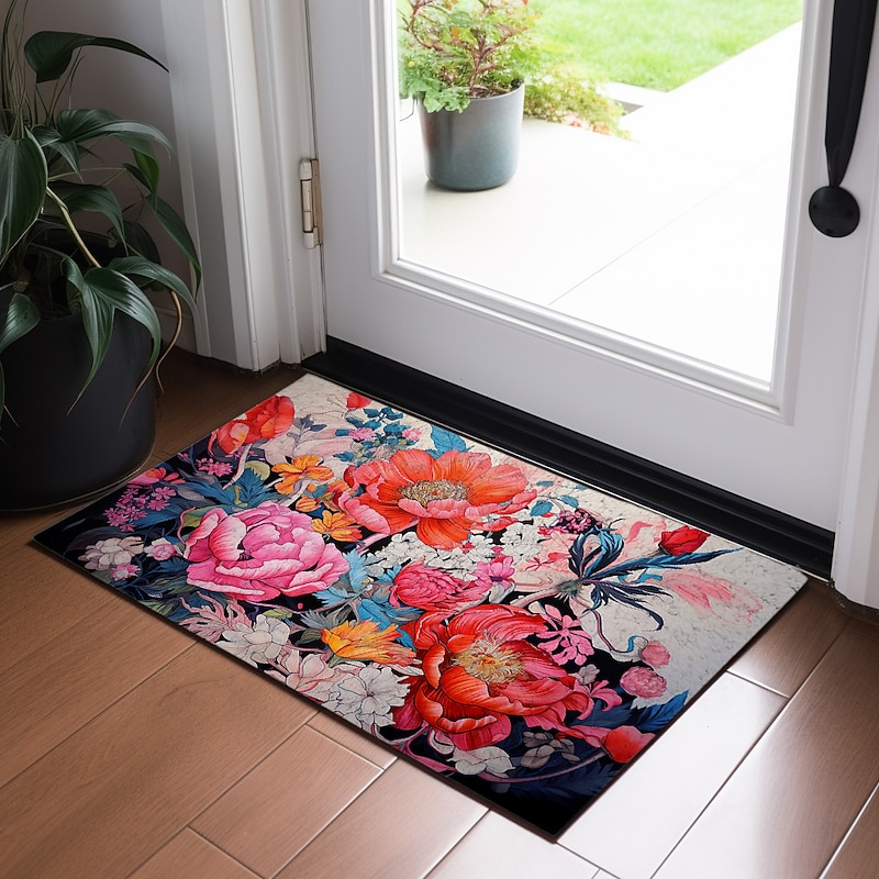 Floral Owl Doormat Floor Mats Washable Rugs Kitchen Mat Non-Slip Oil Proof Boho Rug Indoor Outdoor Mat Bedroom Decor Bathroom Mat Entrance Rug3
