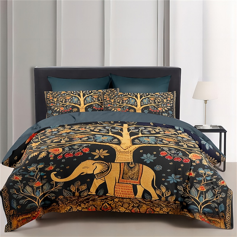 Medieval The Tree of Life Pattern Duvet Cover Set Set Soft 3-Piece Luxury Cotton Bedding Set Home Decor Gift King Queen Duvet Cover2