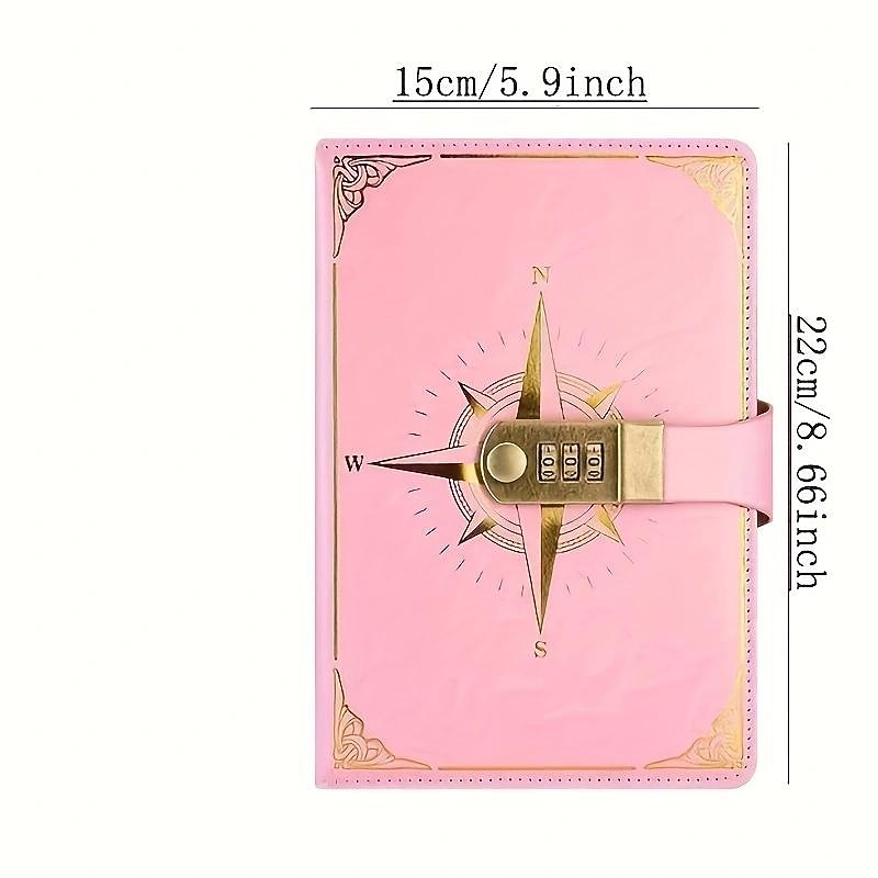 Journal With Lock PU Leather 200 Pages Retro Lock Journal Password Protection Notebook Journal For Men And Women Suitable For Secret Privacy3