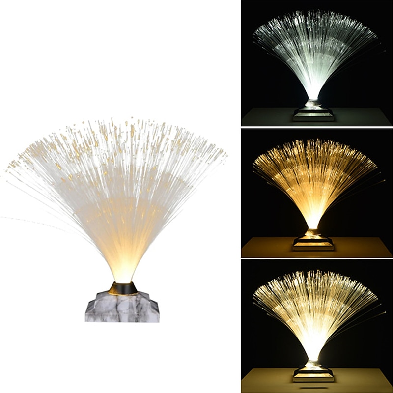 Colorful Fiber Optic Light LED Creative Touch Flash Bedroom Full of Stars Fiber Flower Atmosphere Desk Lamp USB 1PC 8