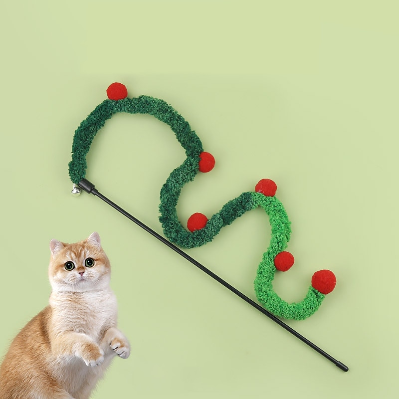 Extended Velvet Strip Silent Caterpillar Stripes Interactive Self Hi Cat Cuddle Stick Pet Toy Christmas Cat Cuddle Pole3