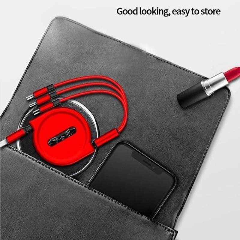 2023 New 3 In 1 Retractable USB Cable Mobile Phone Universal Charger Cable Fast Charging Cable USB Cable for Iphone for samsung for HUAWEI  for Xiaomi for OPPO for Google4