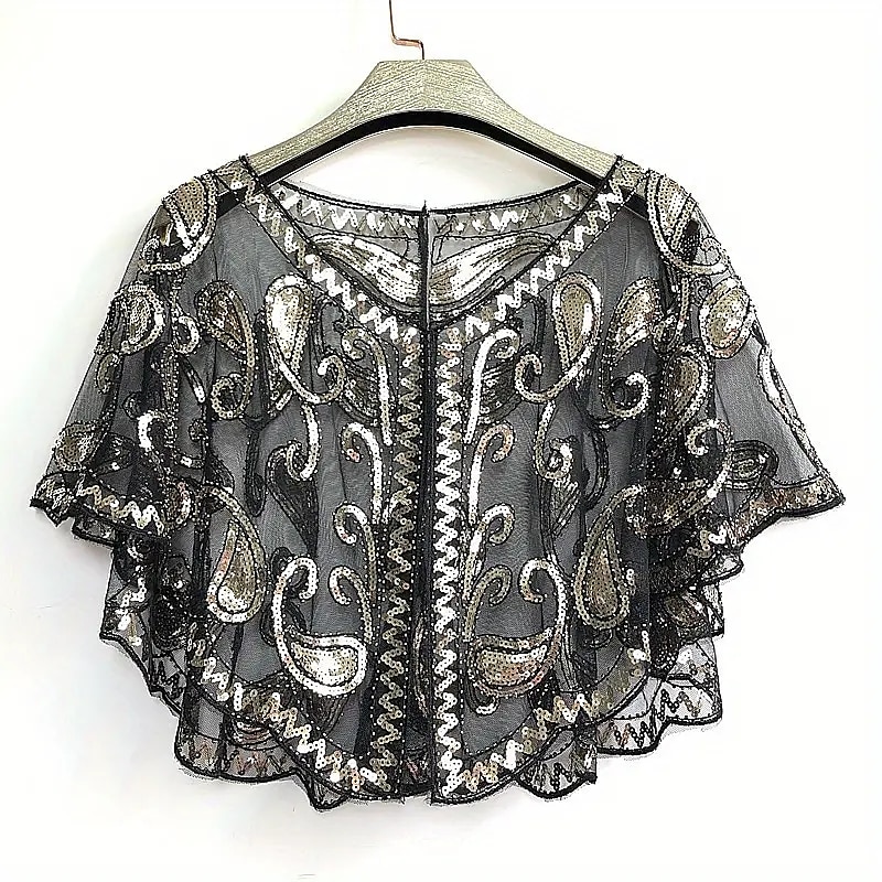 Women's Wrap Cape Vintage Elegant Sleeveless Illusion Sleeve Polyester Wedding Wraps With Pure Color For Wedding Summer4