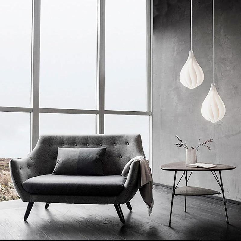 Danish Bud -Shaped Pendant Lamp Acrylic Lampshade Hanging Lamp Length 20*35cm/25*42cm Height LED Pendant Can Be Used for Kitchen Island Bedroom Restaurant Coffee Shop Droplight 110-240V4