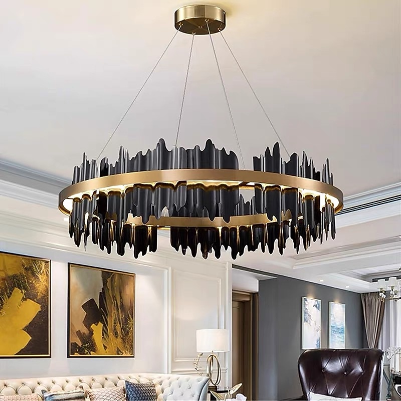 Chandelier Luxury 60cm Circle Design Chandelier  for Kitchen Island Living Room Dining Room Bedroom Lights 110-240V