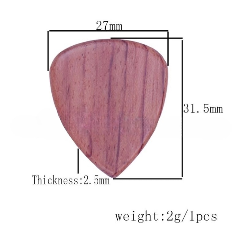 4Pcs Wooden Guitar Picks with Iron Storage Box Solid Wood Guitar Picks3