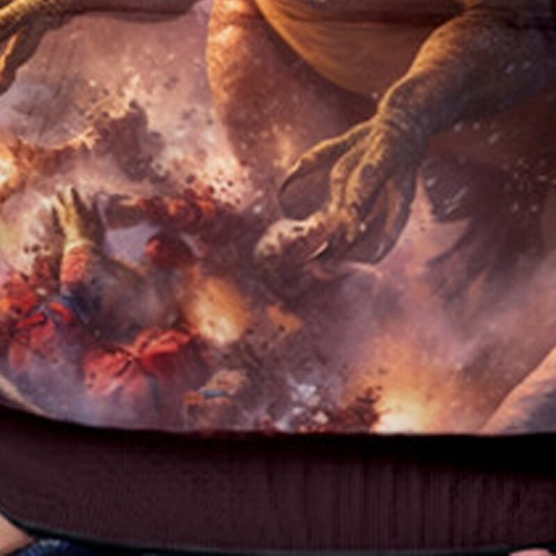 Boys 3D Santa Claus Dinosaur Hoodie Pullover Long Sleeve 3D Print Fall Winter Fashion Streetwear Cool Polyester Kids 3-12 Years Outdoor Casual Daily Regular Fit 5