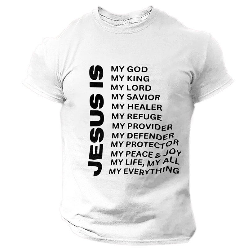 Men's Faith Graphic T-Shirt - Jesus Is My Everything Devotional Red Short Sleeve Crew Neck Tee3