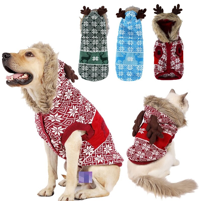 Christmas Pet ugly Sweater Cat Dog Clothes Teddy Bears Elk Small Medium and Large Dog New Year Dog Sweater