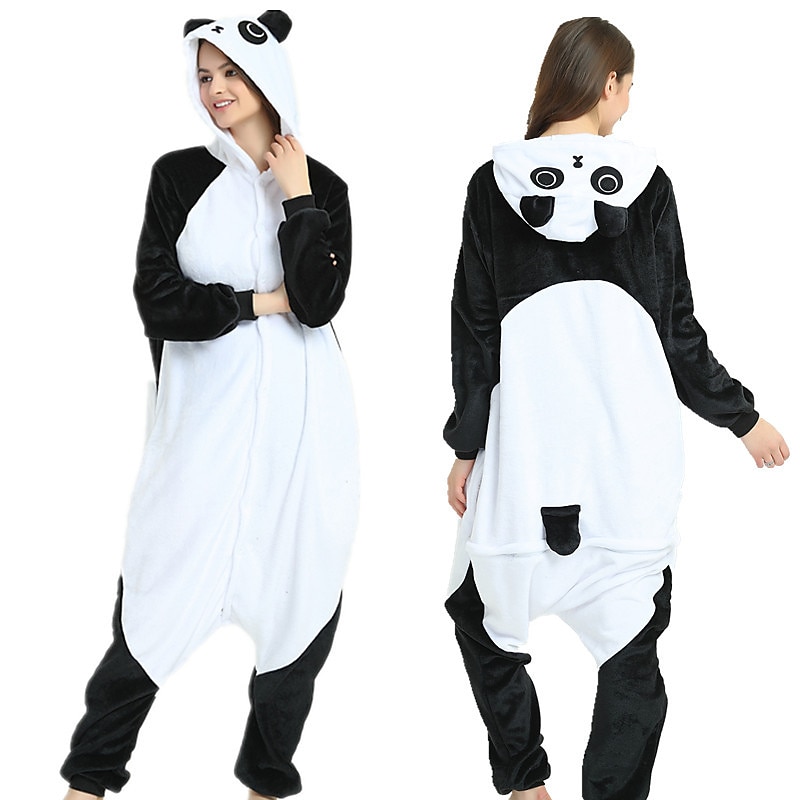 Adults' Animal Onesie Costume Carnival Costume Panda Onesie Pajamas Kigurumi Pajamas Funny Costume For Men and Women Carnival New Year Cartoon