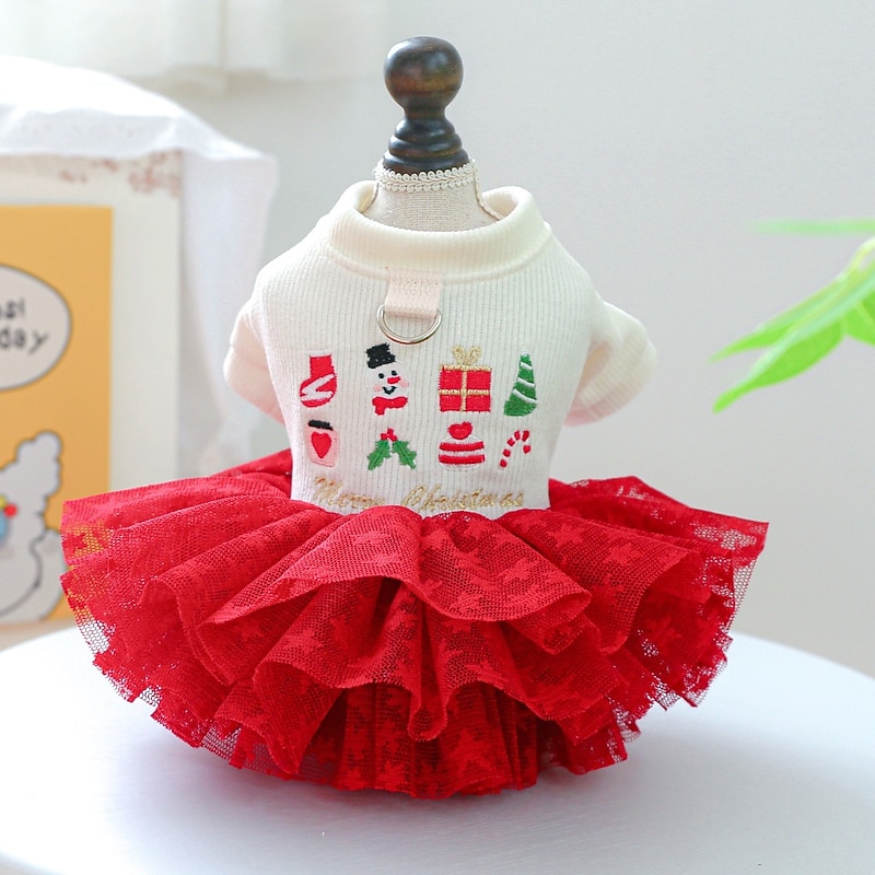 Dog Cat Christmas Costume Skirt Christmas Outfit Ordinary Leisure Winter Soft Comfortable Christmas Christmas Festival Japanese Spitz Beagle Bulldog Shiba Inu Bichon Frise3