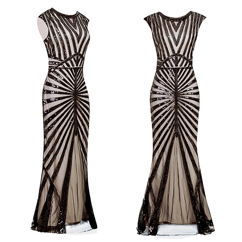 Roaring 20s 1920s Cocktail Dress Flapper Dress Dress Party Costume The Great Gatsby Sequin V Neck Fancy Dress Women's Christmas Halloween New Year Wedding Party Wedding Guest Adults' Dress Homecoming3