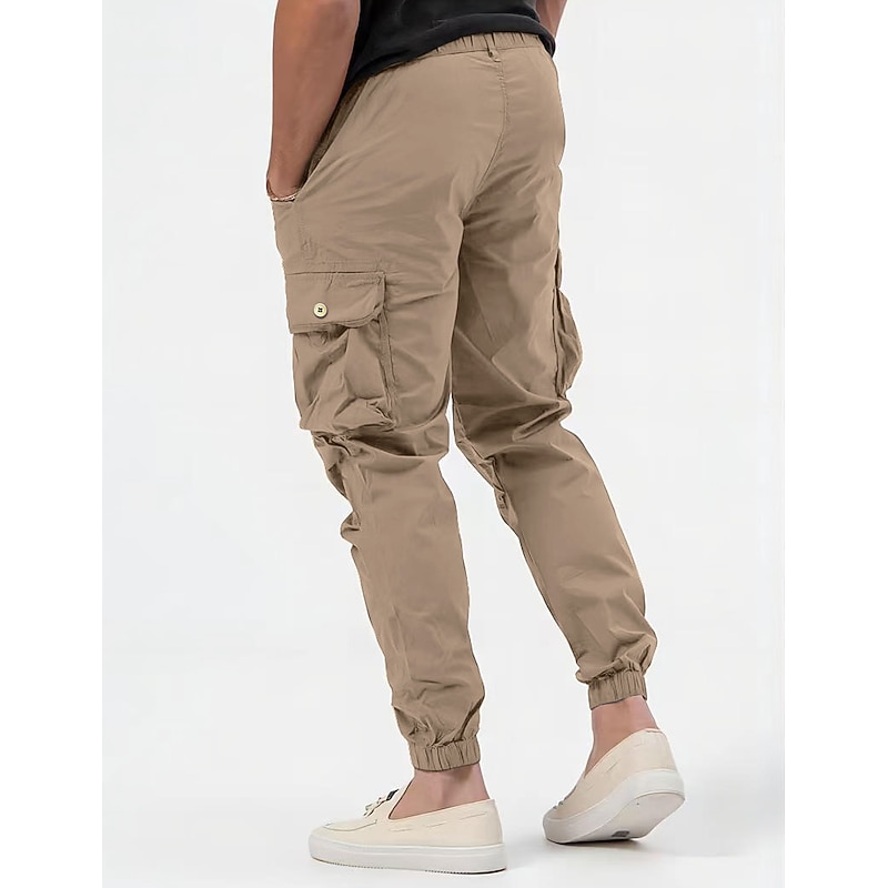 Men's Cargo Pants Cargo Trousers Pocket Plain Comfort Breathable Outdoor Daily Going out Fashion Casual Black Army Green4