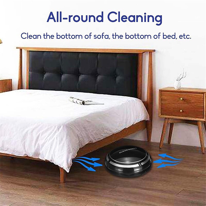Black Automatic Rechargeable Smart Robot Vacuum Cleaner Suction Sweeping Robot4