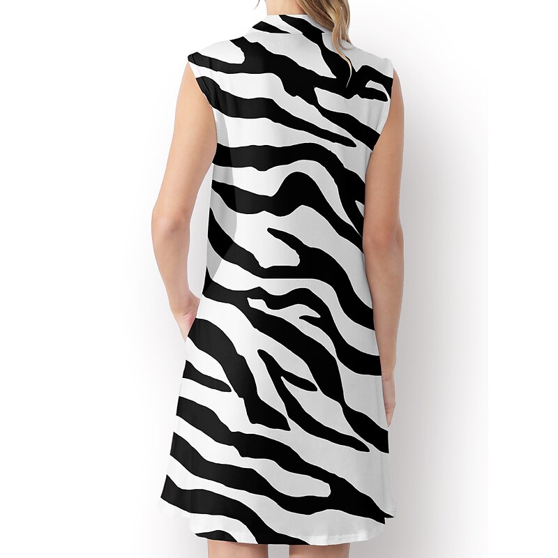 Women's Golf Dress Black Sleeveless Sun Protection Tennis Outfit Ladies Golf Attire Clothes Outfits Wear Apparel2