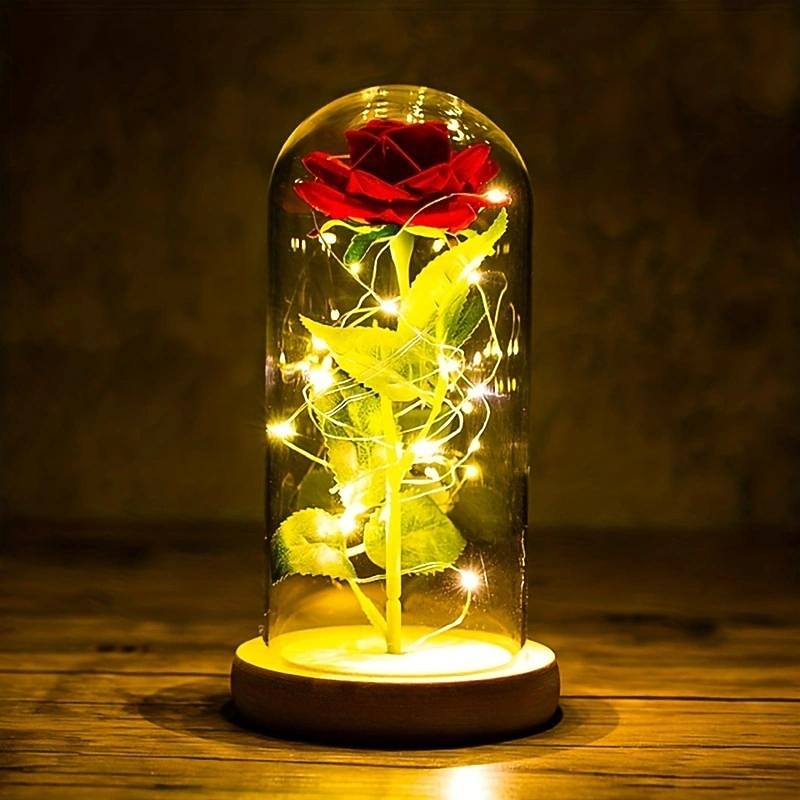 Eternal Rose LED Light: Add a Romantic Glow to Your Home with a Foil Flower Table Lamp - Perfect for Room Decor, Wedding Favors, Valentines Day Gift, Girlfriend Night Lights!2