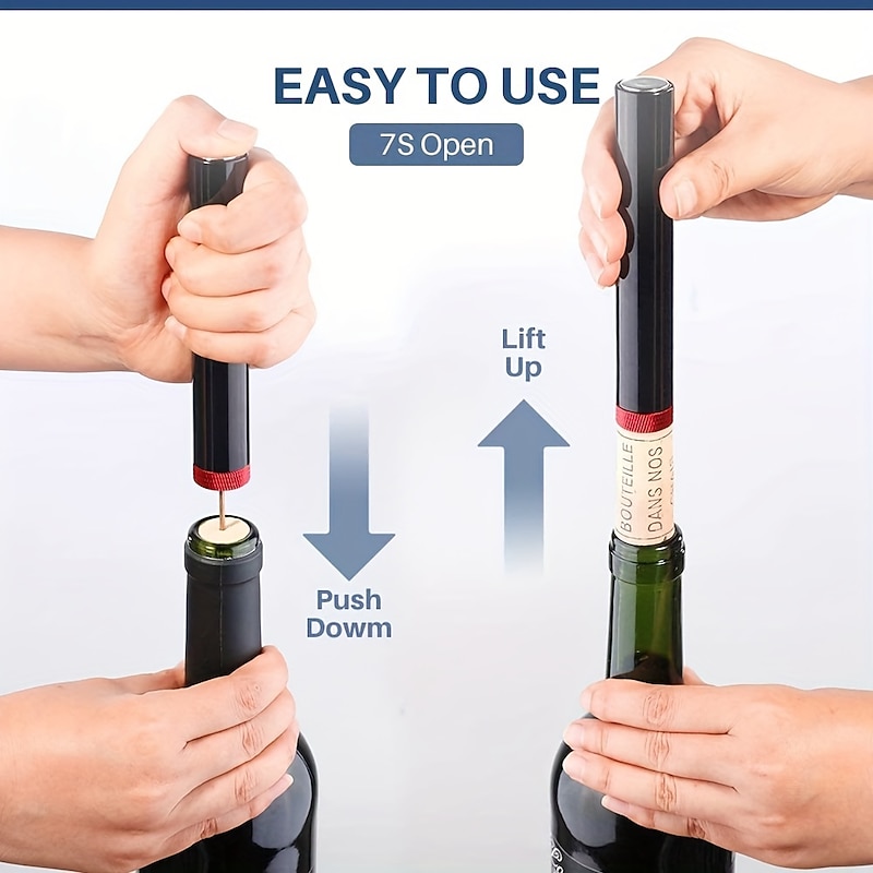 Air Pressure Pump Wine Bottle Opener Portable Stainless Steel Pin Easy Cork Remover Corkscrew for Home Party Wine Lovers Tools2