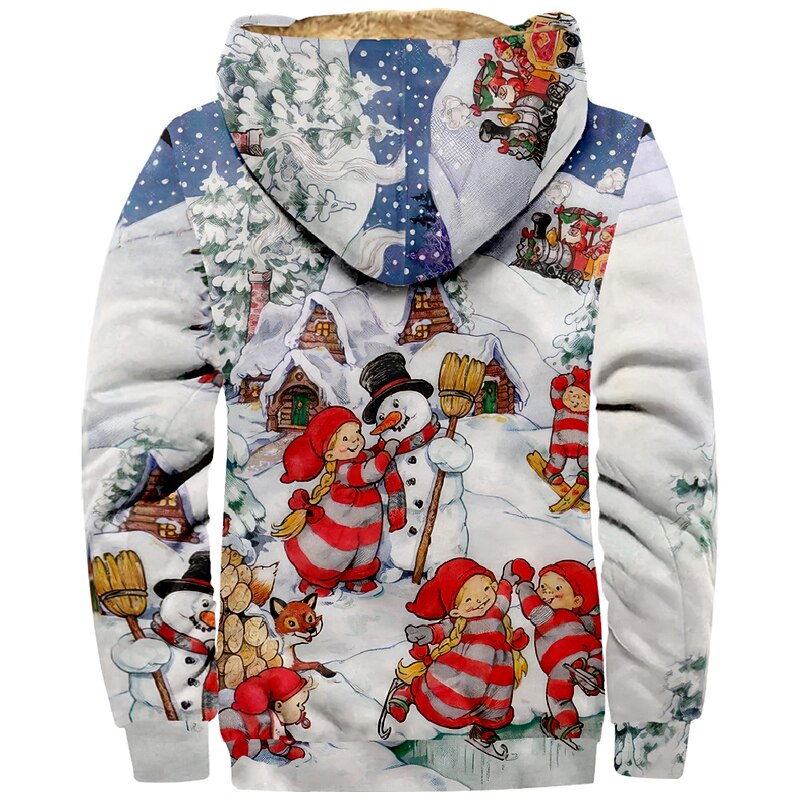 Christmas Cosplay Outerwear Zip-Up Hoodie Anime Graphic Outerwear For Men's Women's Unisex Adults' 3D Print 100% Polyester Party Festival2